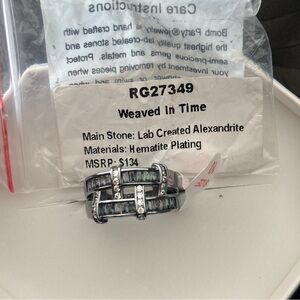 Weaved In Time Alexandrite Ring with Hematite Finish